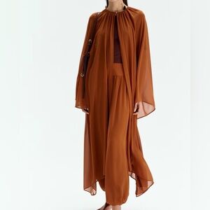 H&M limited edition gathered chiffon kaftan